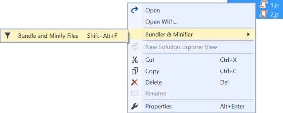 Visual Studio 2019 extensions for Web Projects - Bundler and Minifier