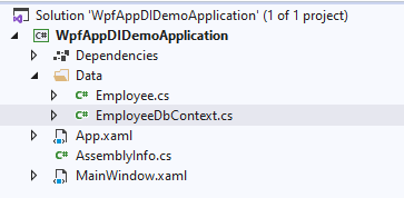 Dependency Injection in WPF application add data