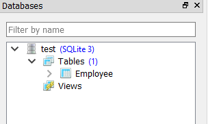 SQLite Studio databases list window