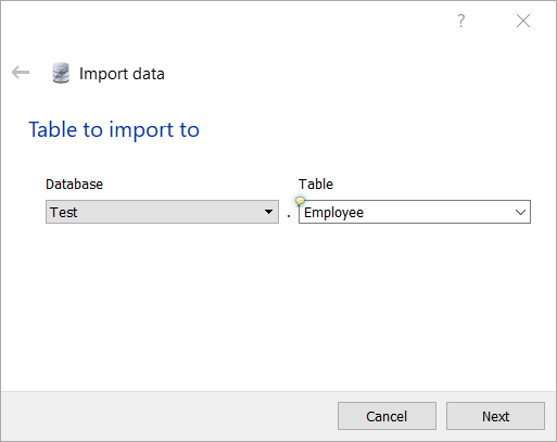SQLite Studio Import table form