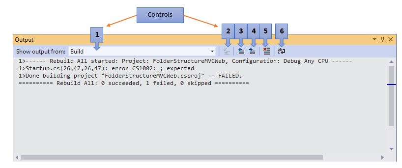 Visual Studio 2019 Output Window 2 Visual Studio Output Window