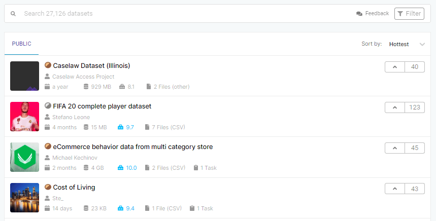 Datasets for Machine Learning - Free to use 2 Datasets for Machine : kaggle.com