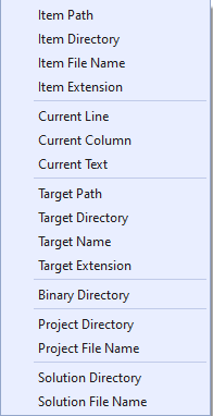 External Tool in Visual Studio 2019 arguments