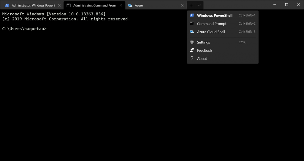 windows terminal settings gui