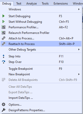 Top 10 Productivity Tips and Tricks in Visual Studio 2019 12 Productivity Tips and Tricks in Visual Studio 2019 reattach to process