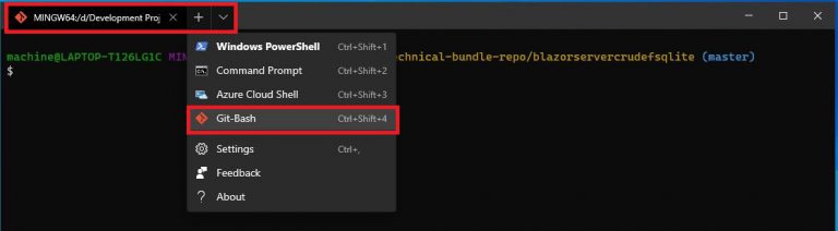 How to add Git Bash to Windows Terminal Application