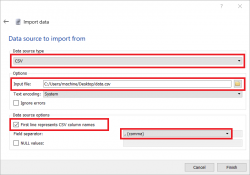 importing csv into sqlitestudio