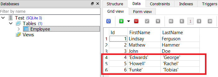 SQLite Studio import data from csv file